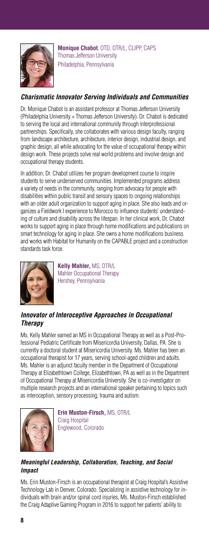 2020 AOTA & AOTF Awards & Recognitions page 8