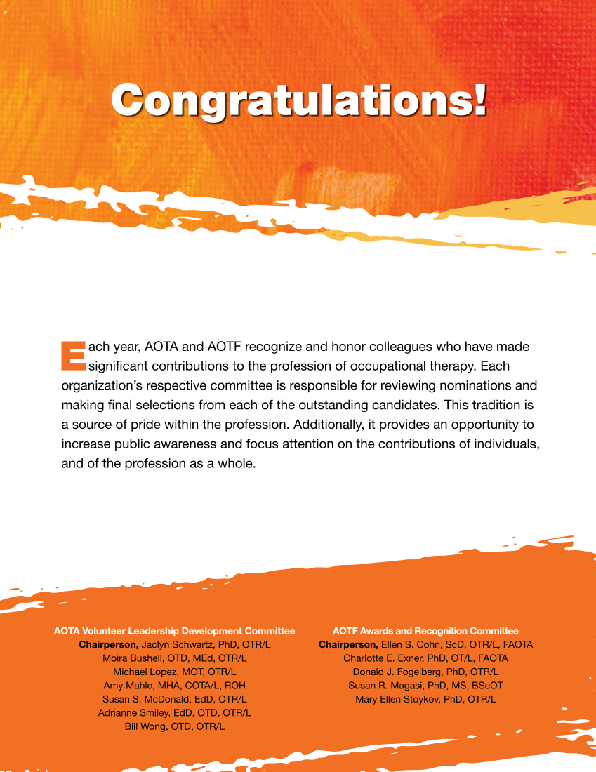 2021 AOTA & AOTF Awards & Recognitions page C-II